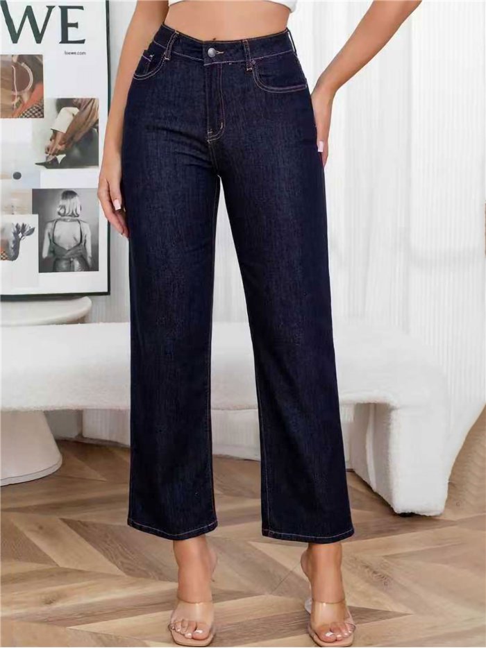 Jeans rectos azul oscuro