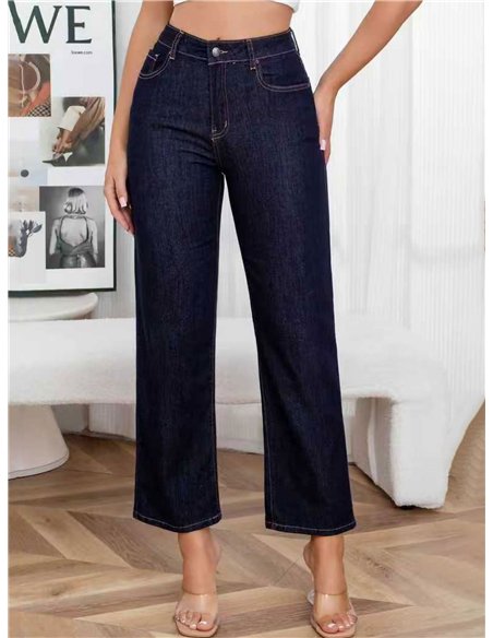 Jeans rectos azul oscuro