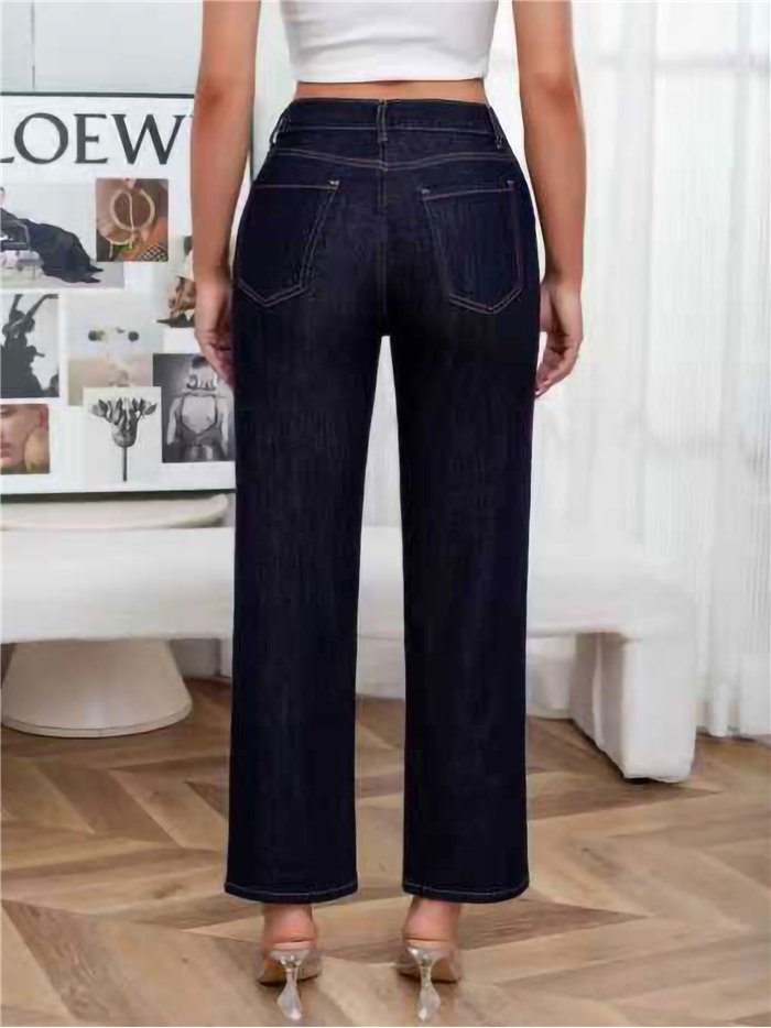 Jeans rectos azul oscuro