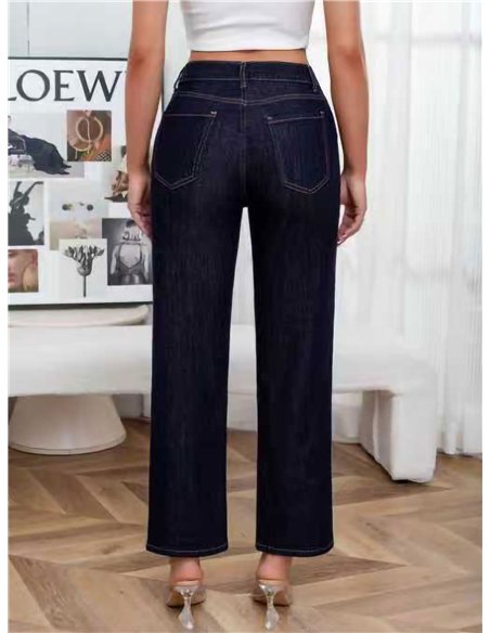 Jeans rectos azul oscuro