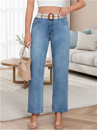 Jeans rectos cinturón