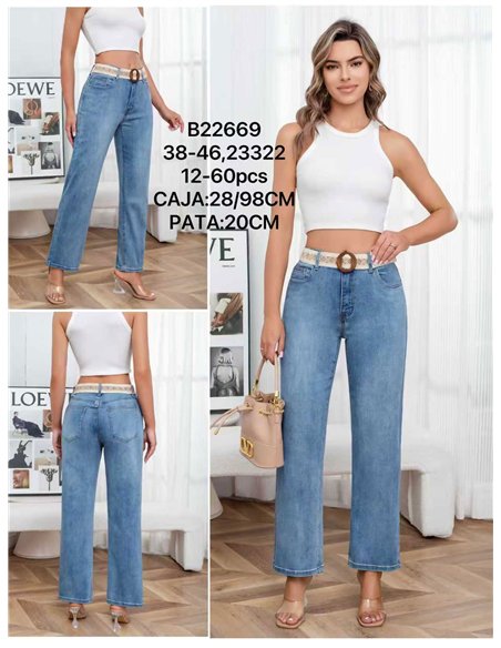 Jeans rectos cinturón