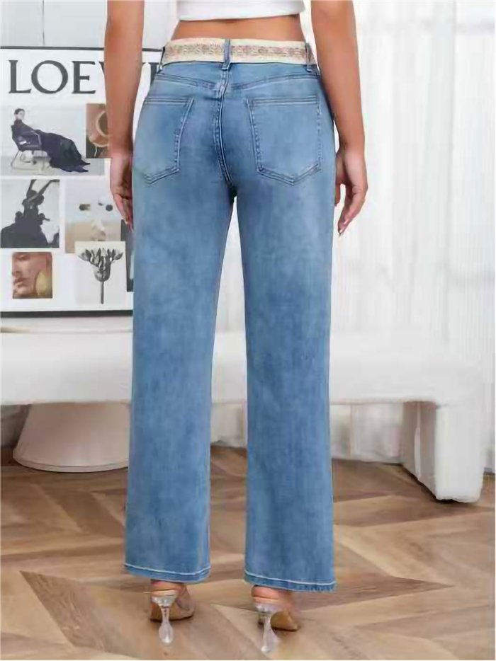 Jeans rectos cinturón