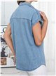 Camisa denim de manga corta