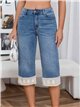 Jeans capri con crochet en bajo