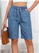Bermuda denim con cintura elástica