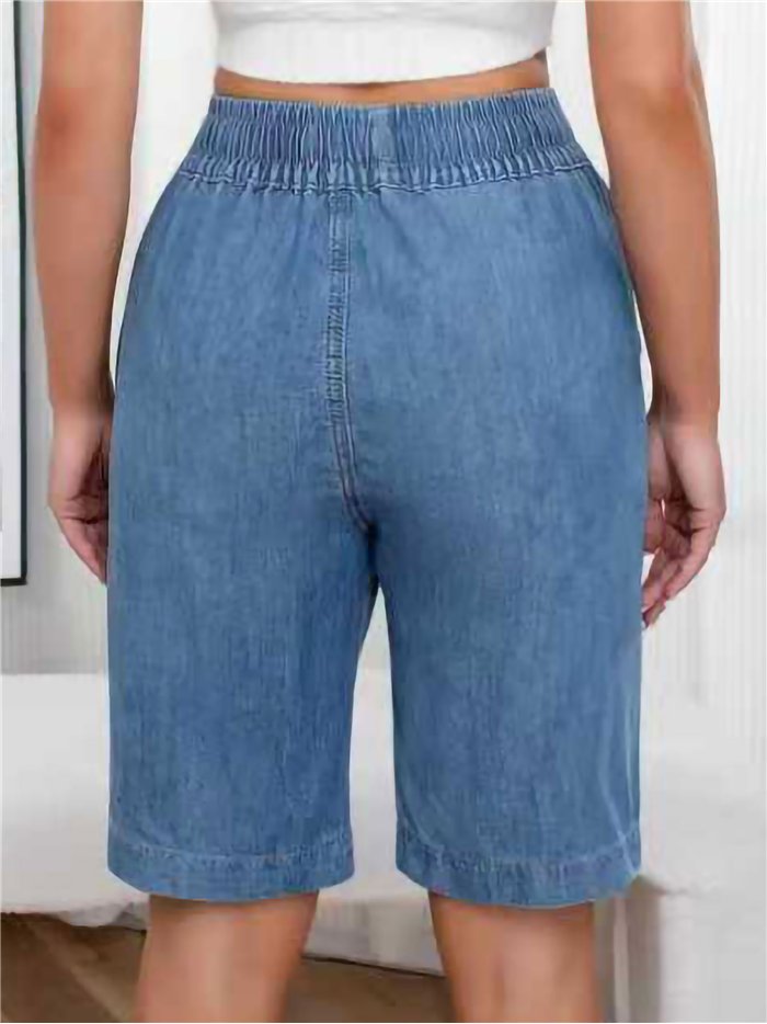 Bermuda denim con cintura elástica