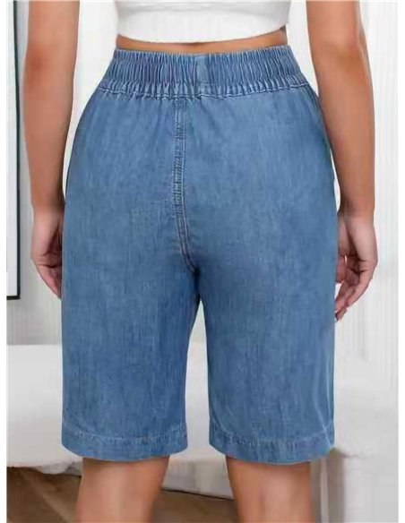 Bermuda denim con cintura elástica