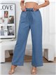 Pantalón denim ancho con cordón