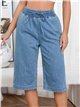 Pantalón culotte denim con cordón