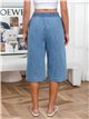 Pantalón culotte denim con cordón