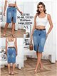 Falda denim midi con abertura