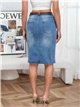 Falda denim midi con abertura