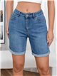 Bermuda in denim con risvolto