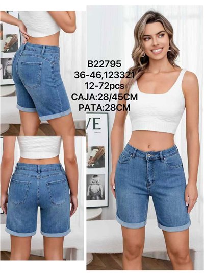 Jeans-Bermudashorts mit umgeschlagenem Rand 2