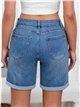 Bermuda in denim con risvolto