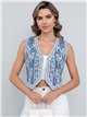 Chaleco denim bordado