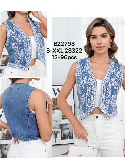 Chaleco denim bordado 2