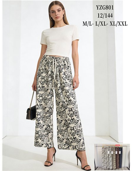 Pantalón palazzo estampado floral