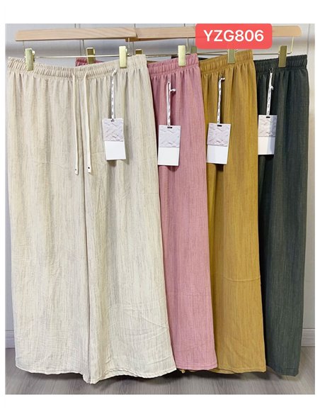 Pantalón palazzo textura