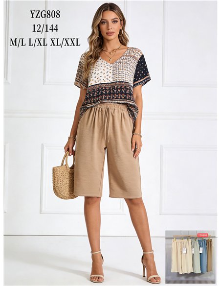 Bermuda fluida cintura elástica