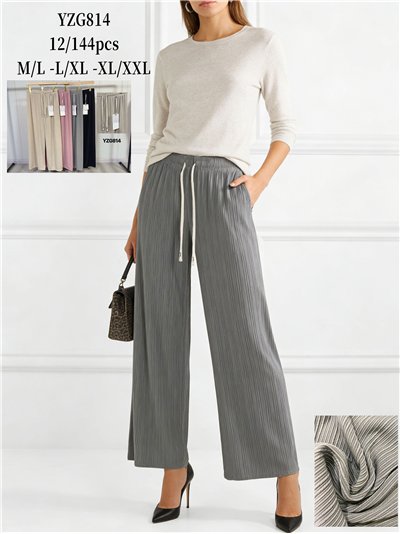 Pantalón palazzo plisado 2