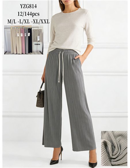 Pantalón palazzo plisado