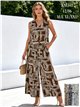 Conjunto geométrico de chaleco y pantalón palazzo