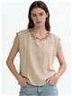 Blusa de lino con cuello conchas