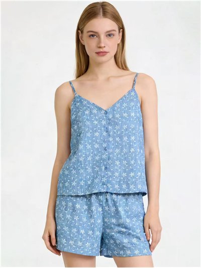 Floral print cami top and shorts set