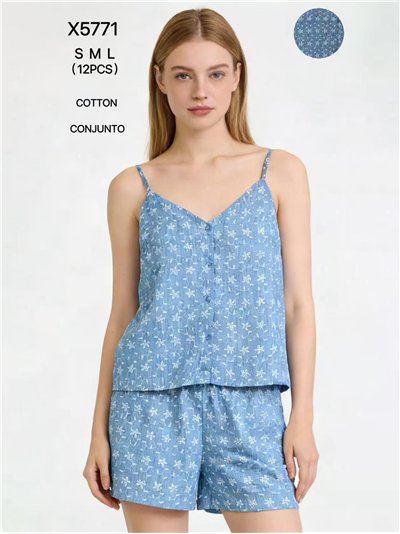 Floral print cami top and shorts set 2