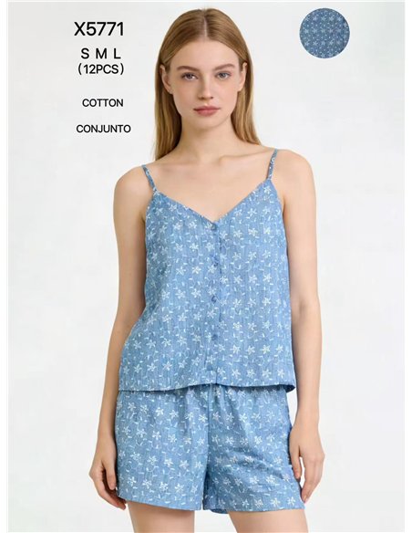 Floral print cami top and shorts set