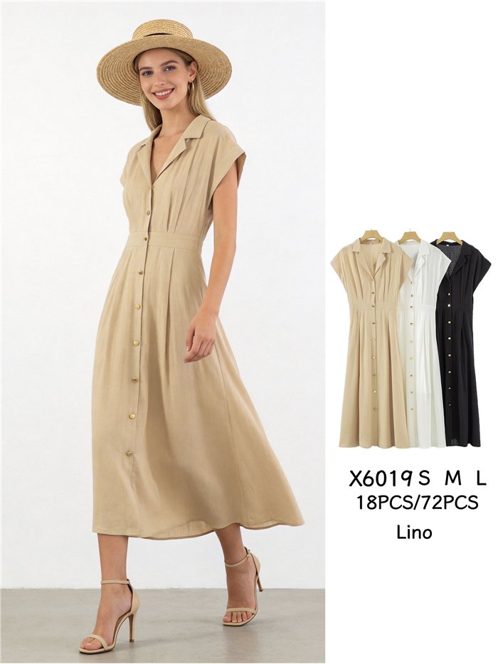 robe chemise midi en lin