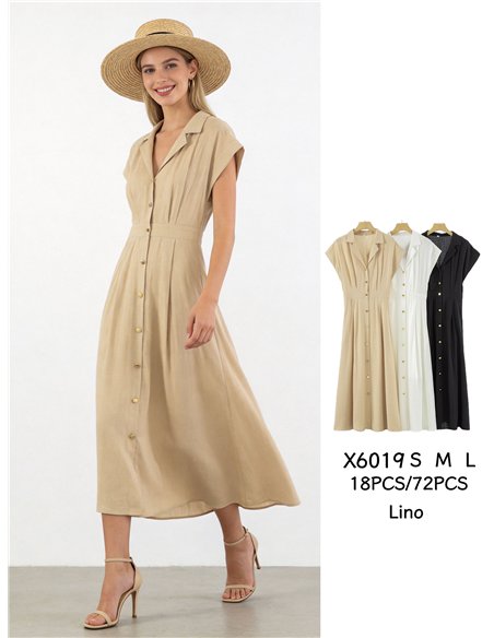 robe chemise midi en lin