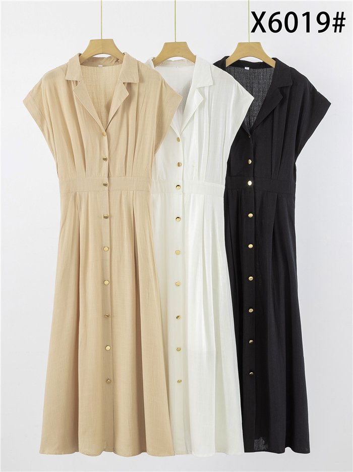 robe chemise midi en lin