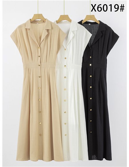 robe chemise midi en lin