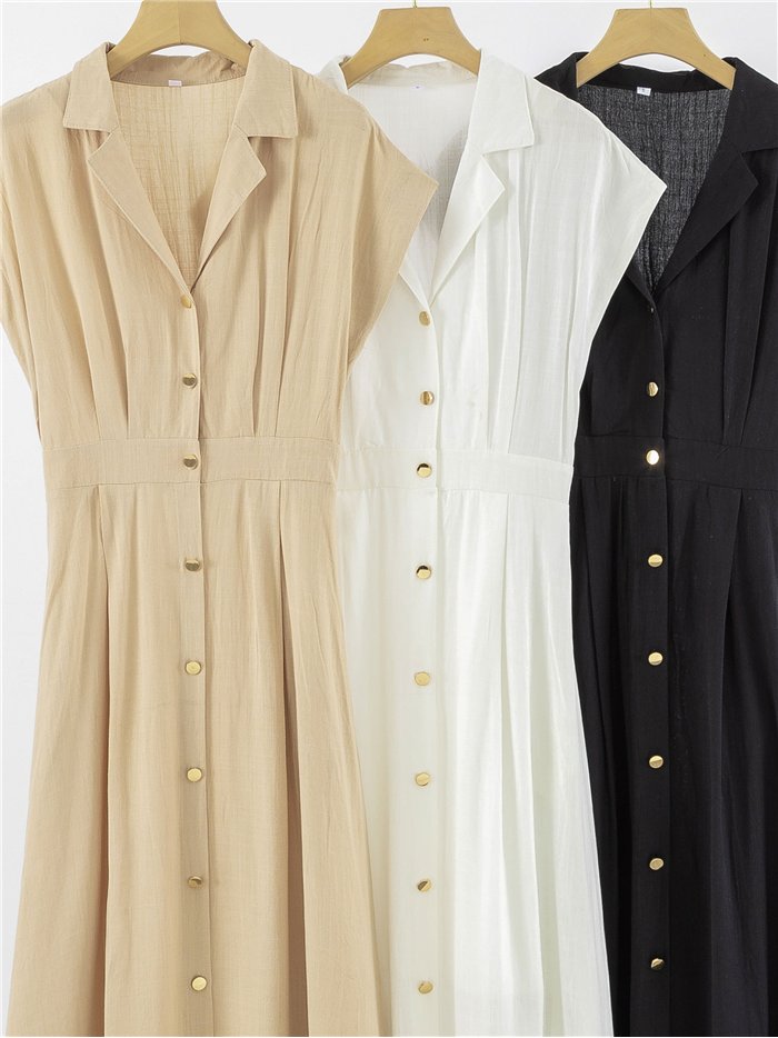 robe chemise midi en lin