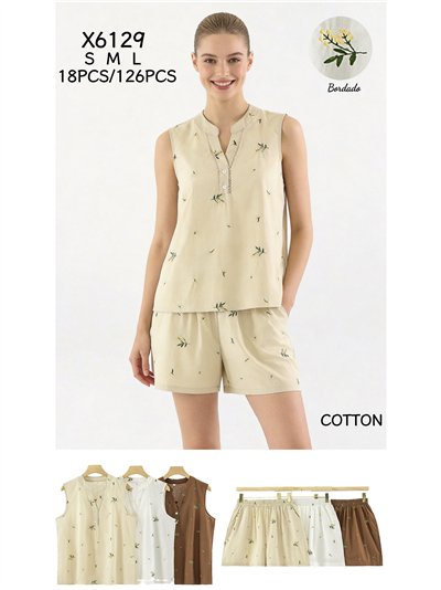 Conjunto blusa bordada y short 2