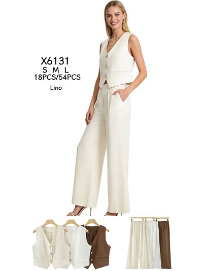 Conjunto chaleco sastre y pantalón palazzo 2