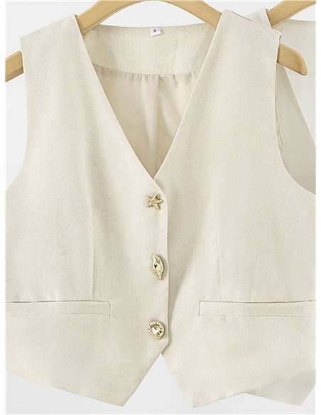 Conjunto chaleco sastre y pantalón palazzo