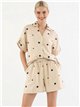 Conjunto camisa bordado flores y short
