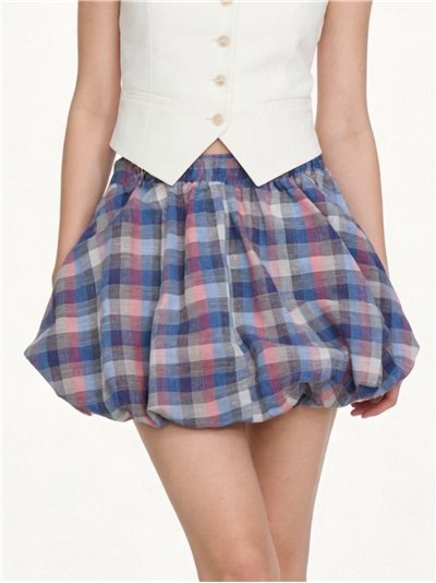 Falda mini globo cuadros