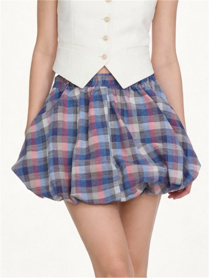 Falda mini globo cuadros