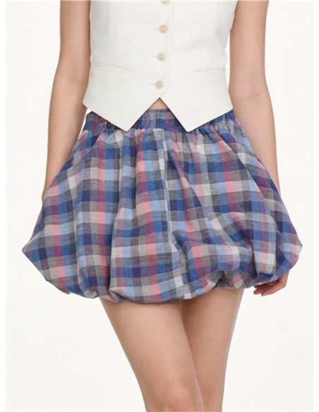 Falda mini globo cuadros