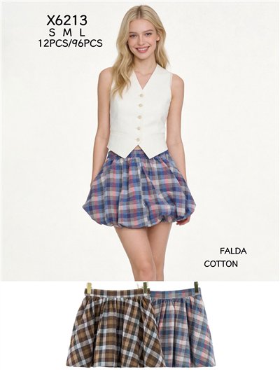 Falda mini globo cuadros 2