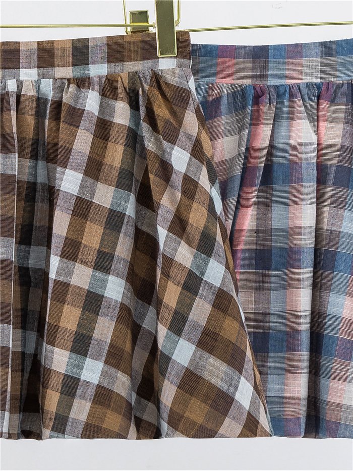 Falda mini globo cuadros