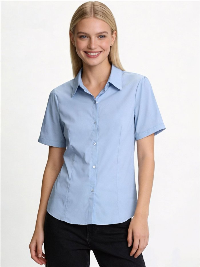 Camisa lisa de lycra de manga curta