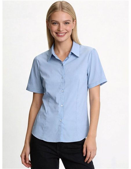 Camisa lisa de lycra de manga curta