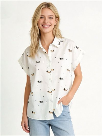 Camisa estampada de perros salchicha