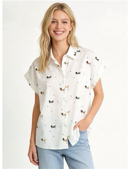 Camisa estampada de perros salchicha